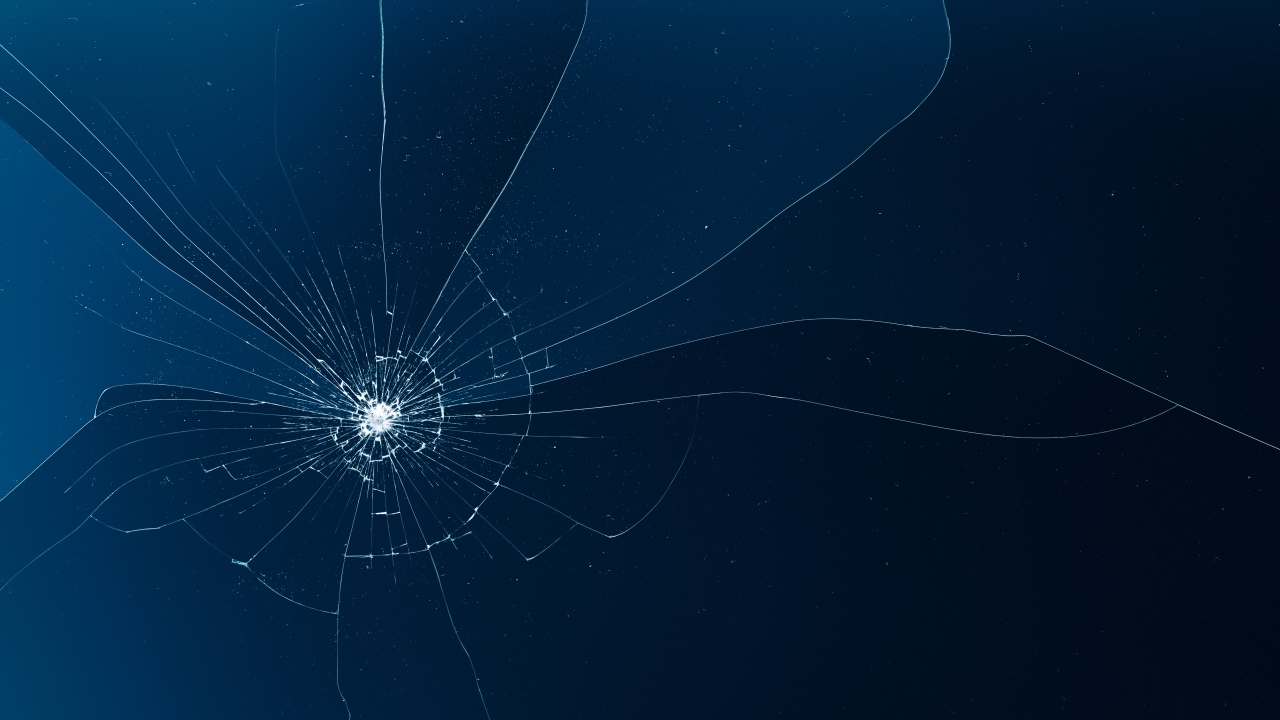 Shattered glass Blue background