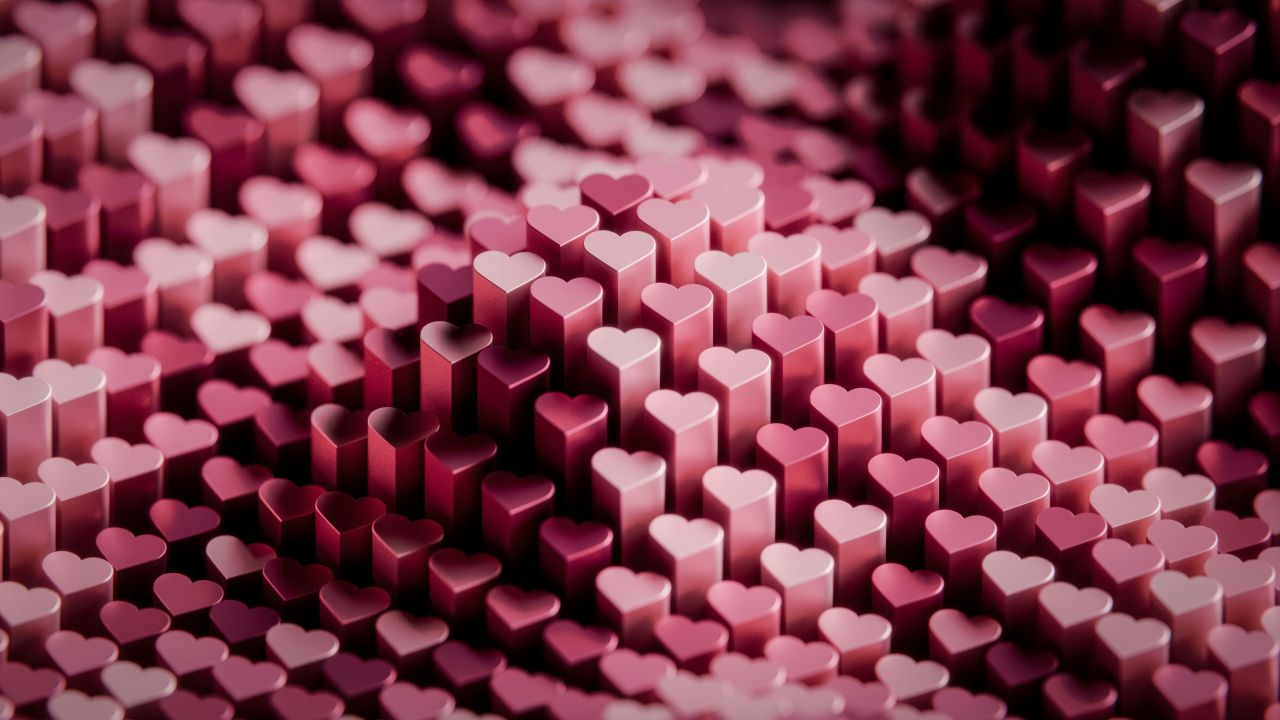 Pink hearts 3D background